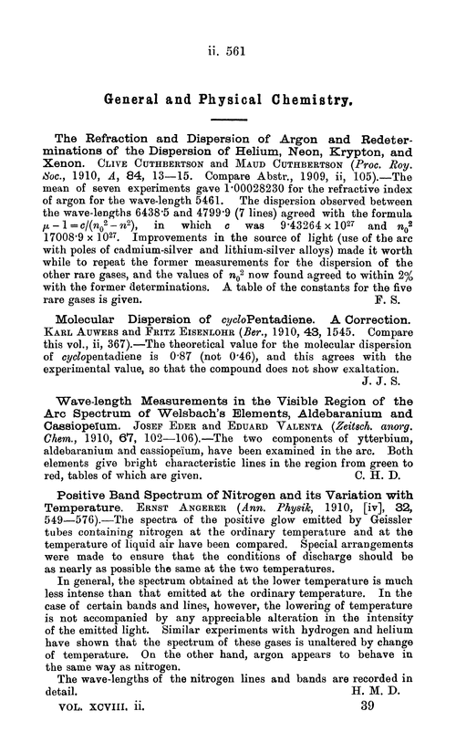 General and physical chemistry