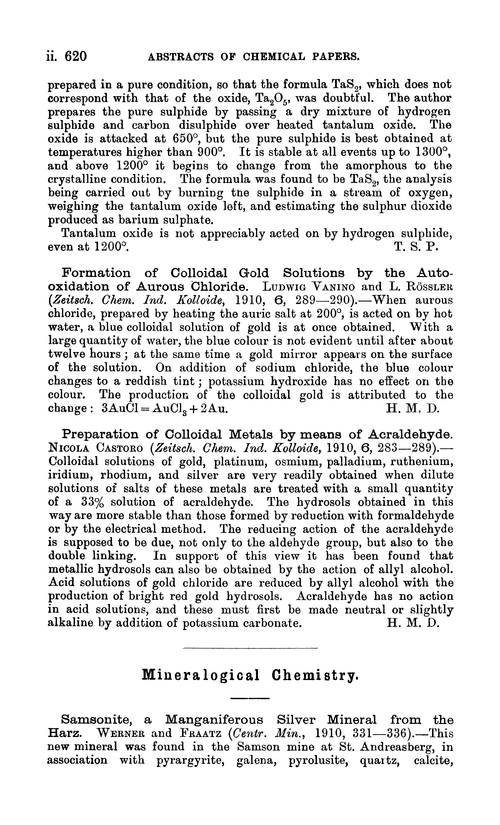 Mineralogical chemistry