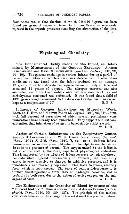 Physiological chemistry