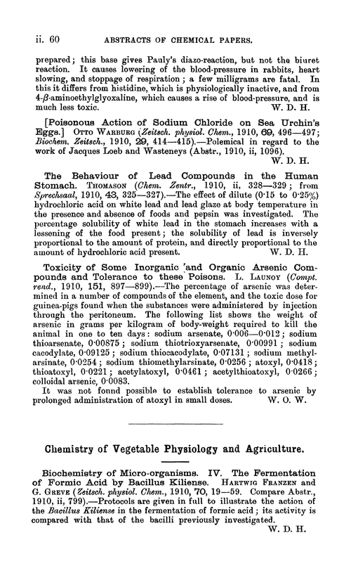 Chemistry of vegetable physiology and agriculture