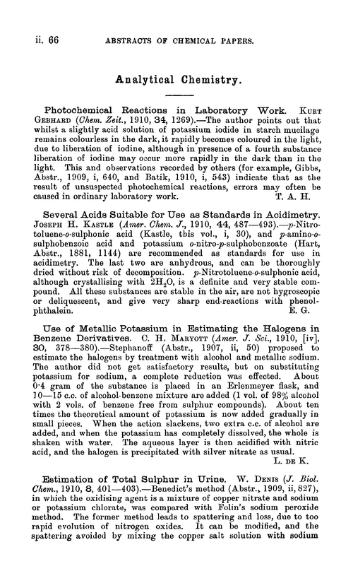 Analytical chemistry