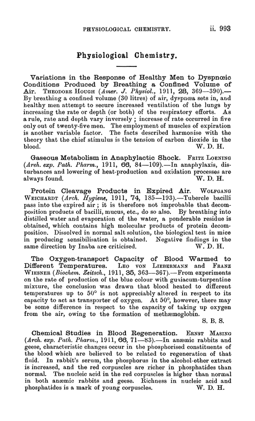 Physiological chemistry
