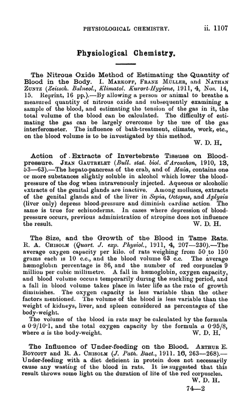 Physiological chemistry