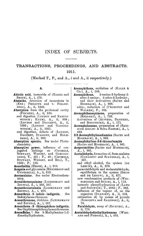 Index of subjects