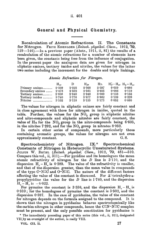 General and physical chemistry