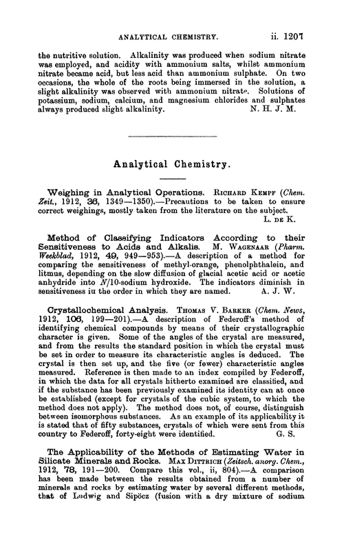 Analytical chemistry