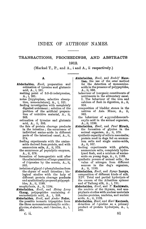 Index of authors' names