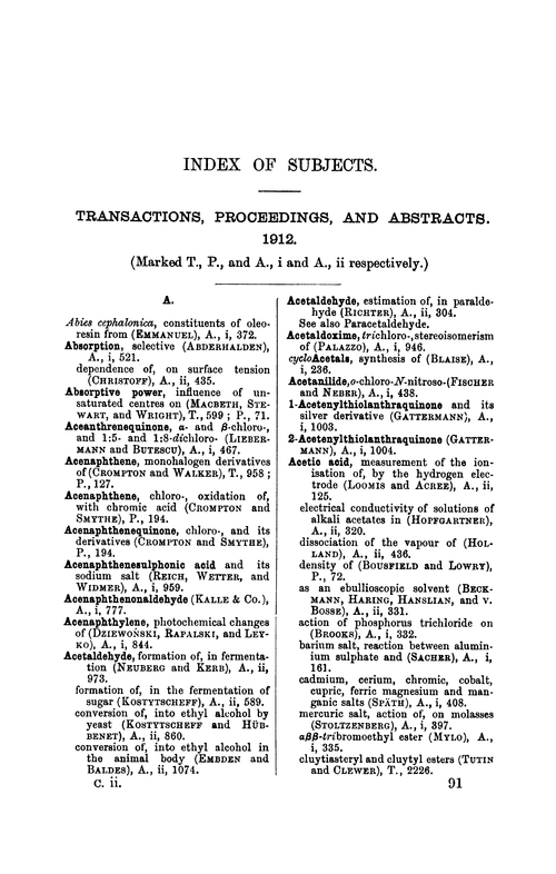 Index of subjects