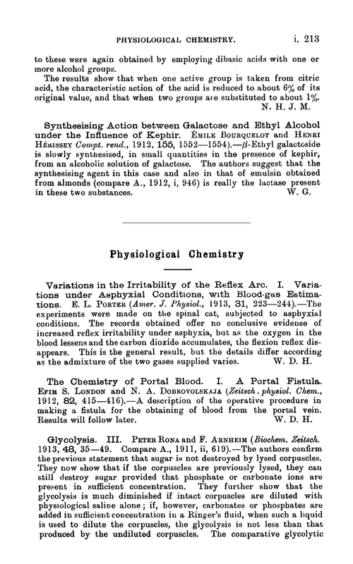 Physiological chemistry