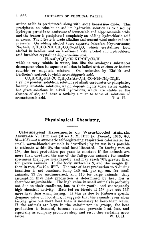 Physiological chemistry
