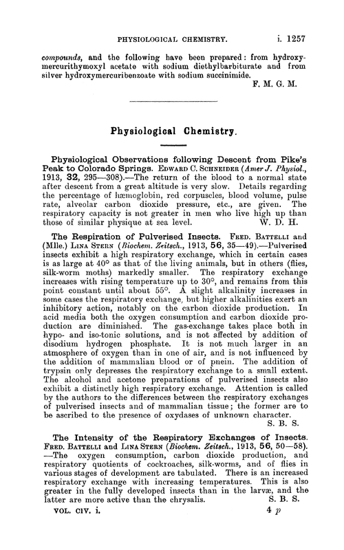 Physiological chemistry