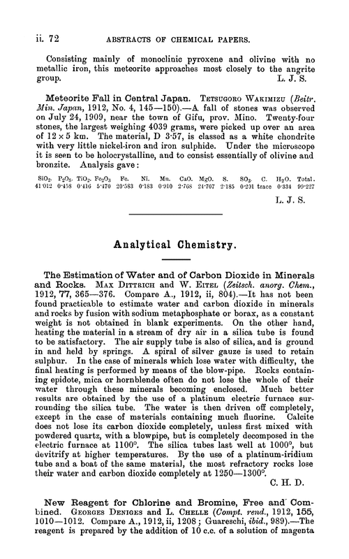 Analytical chemistry