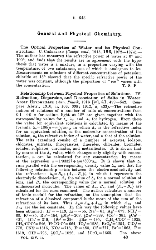 General and physical chemistry