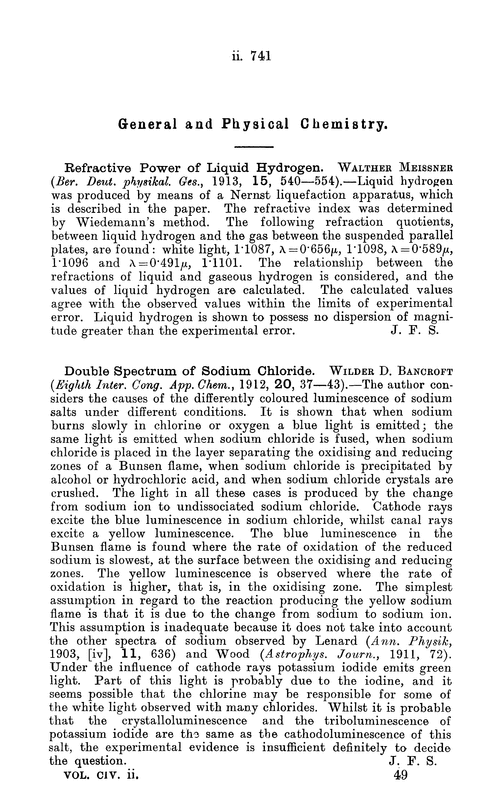 General and physical chemistry