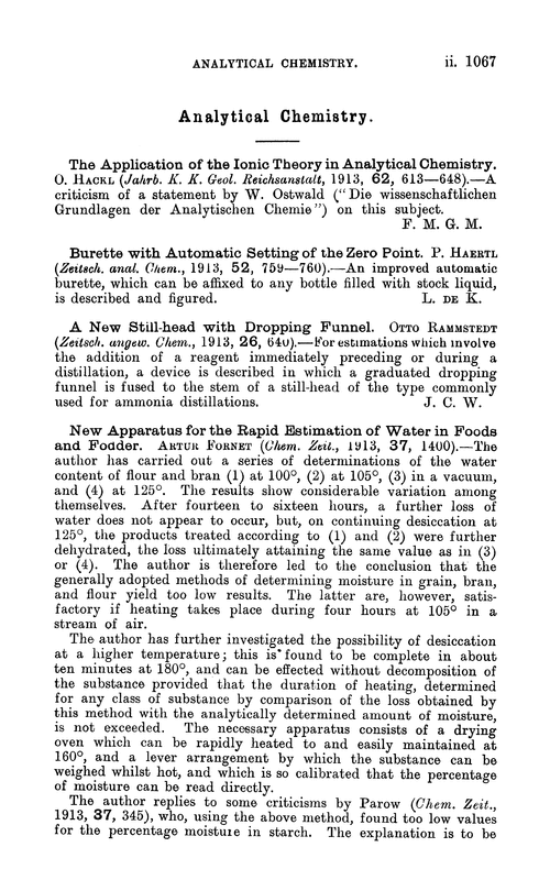 Analytical chemistry