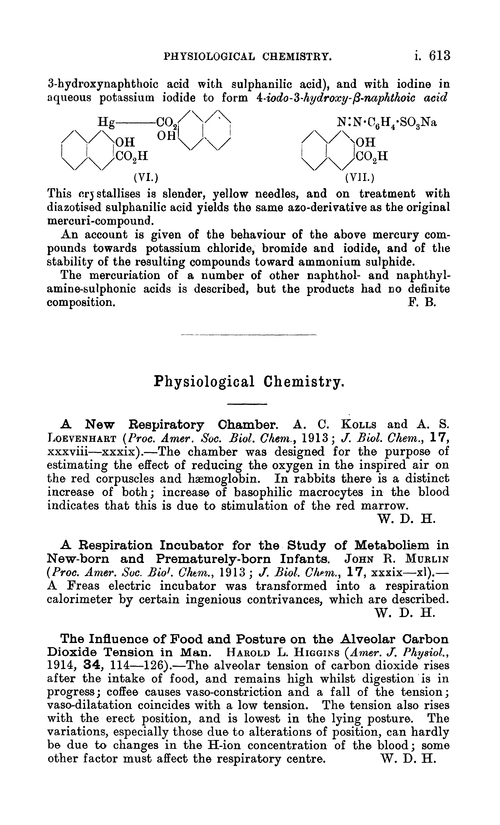 Physiological chemistry