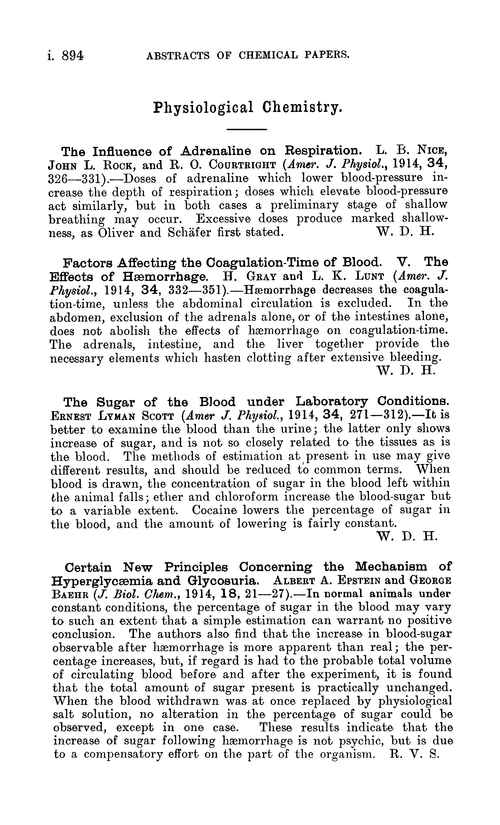 Physiological chemistry