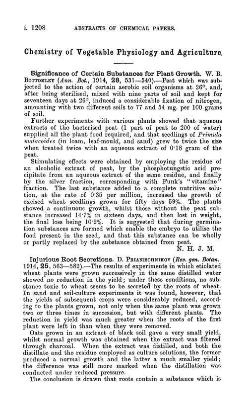 Chemistry of vegetable physiology and agriculture
