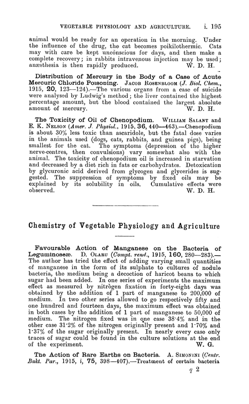 Chemistry of vegetable physiology and agriculture