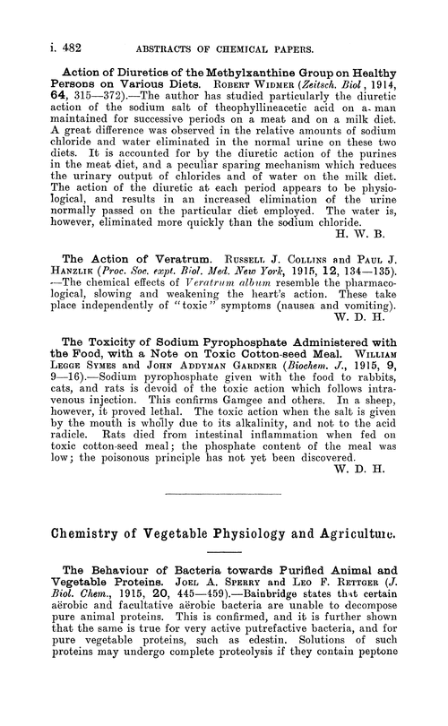 Chemistry of vegetable physiology and agriculture