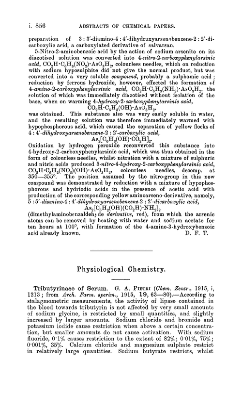 Physiological chemistry