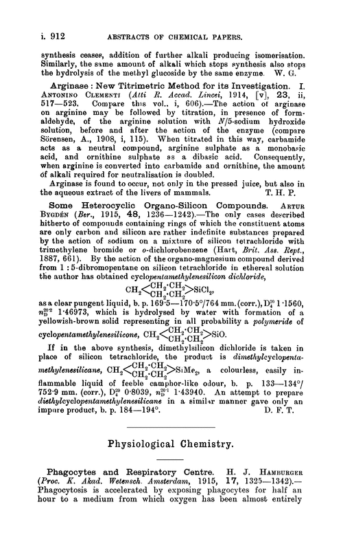 Physiological chemistry