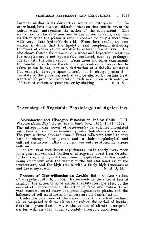 Chemistry of vegetable physiology and agriculture