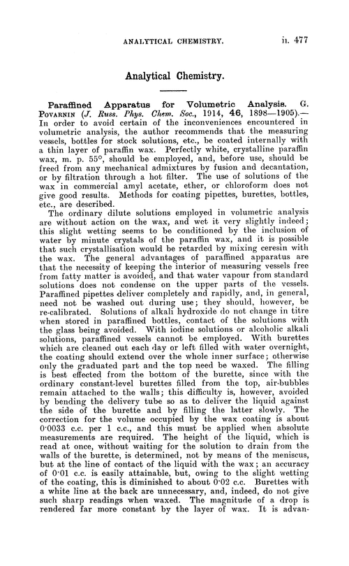 Analytical chemistry