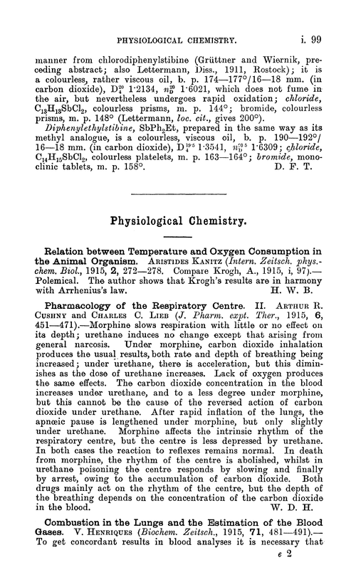 Physiological chemistry