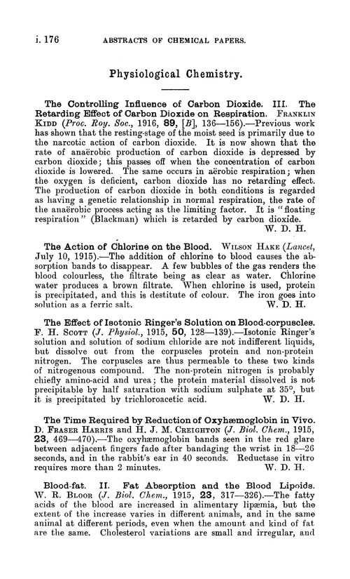 Physiological chemistry