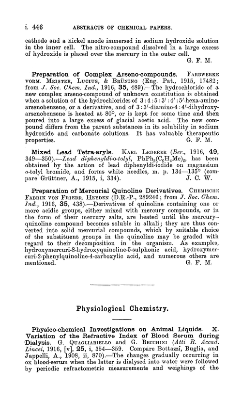 Physiological chemistry