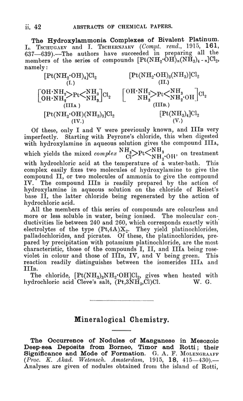 Mineralogical chemistry