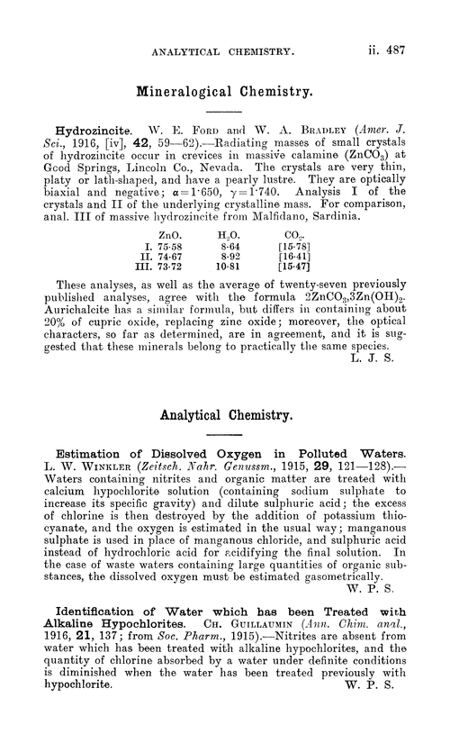 Mineralogical chemistry