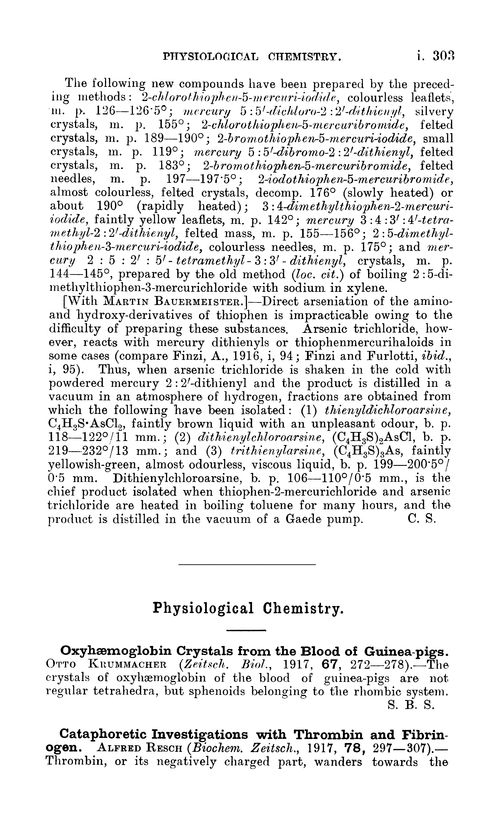 Physiological chemistry