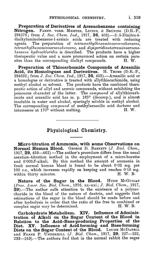 Physiological chemistry