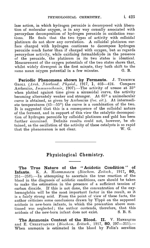 Physiological chemistry
