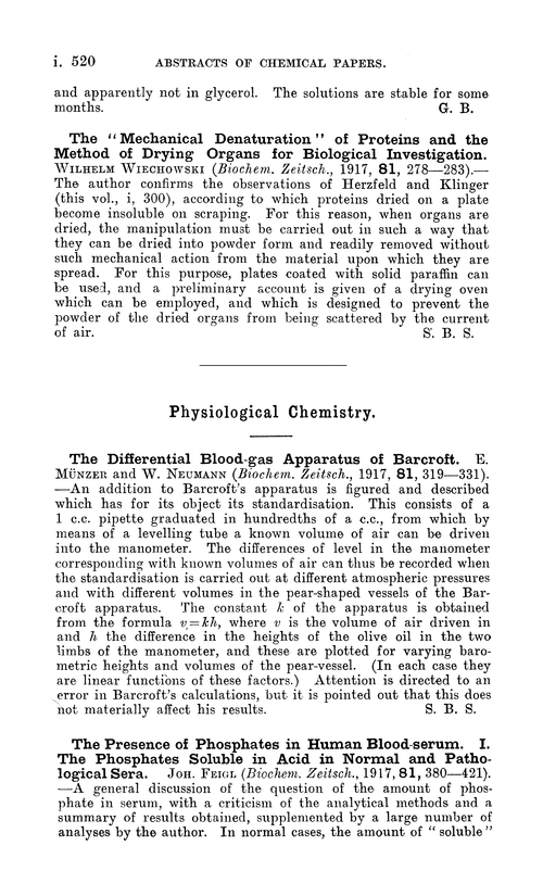 Physiological chemistry