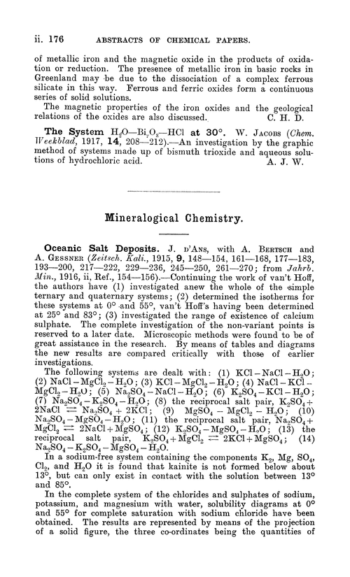 Mineralogical chemistry