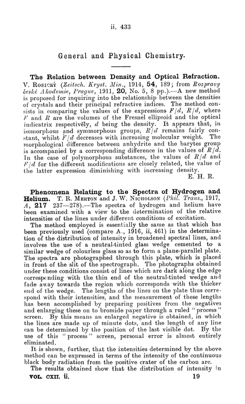 General and physical chemistry