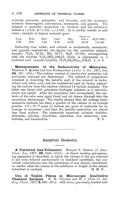 Analytical chemistry