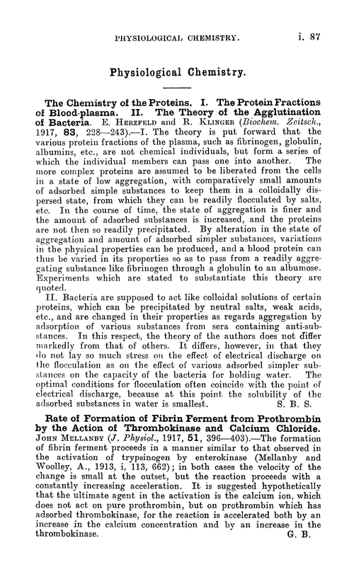 Physiological chemistry