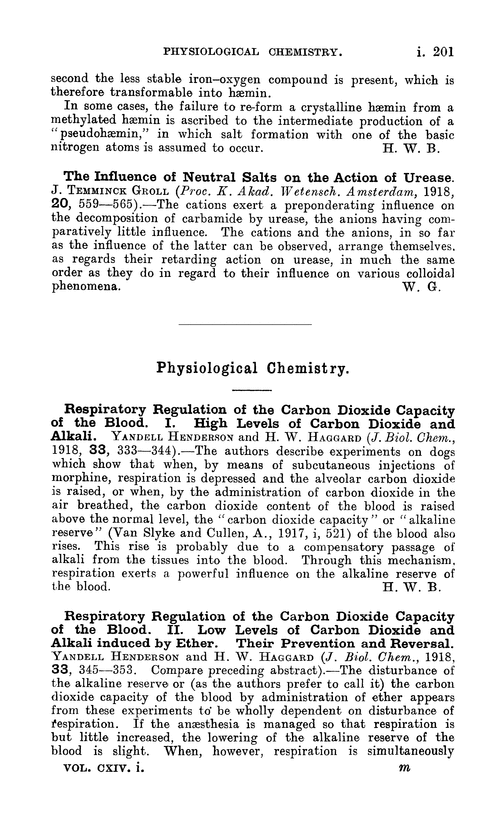 Physiological chemistry
