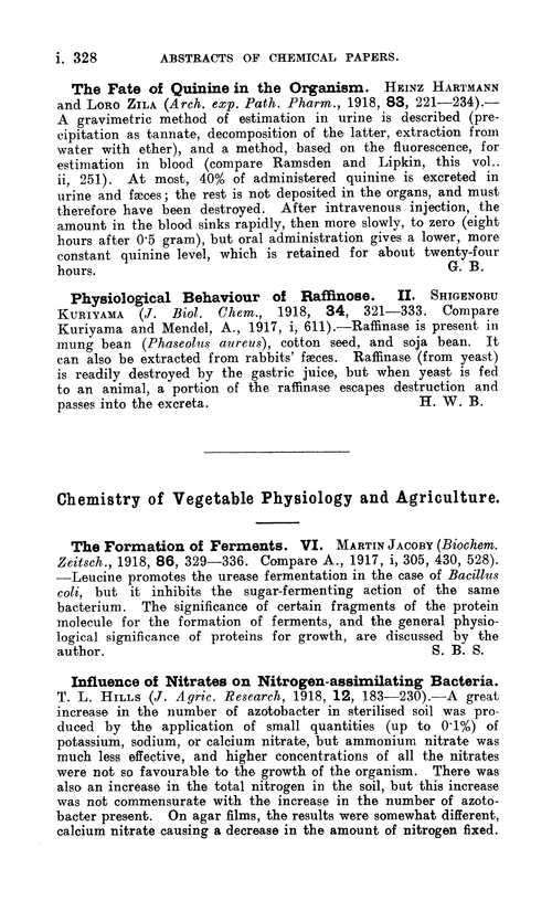 Chemistry of vegetable physiology and agriculture
