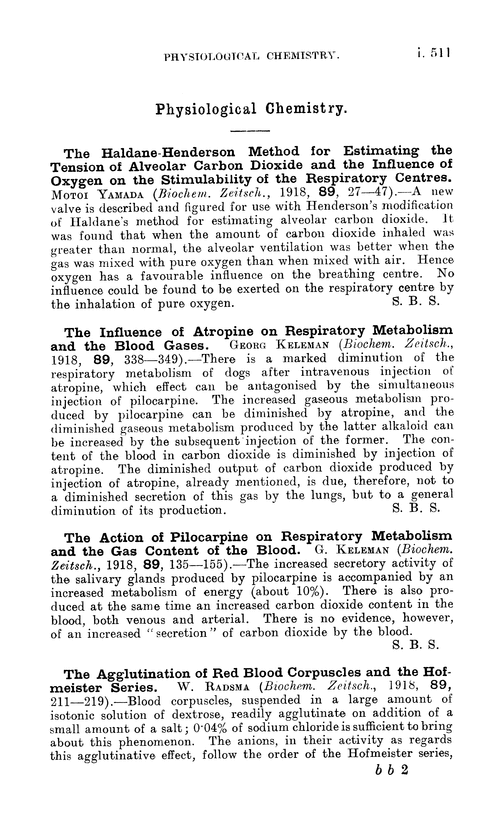 Physiological chemistry