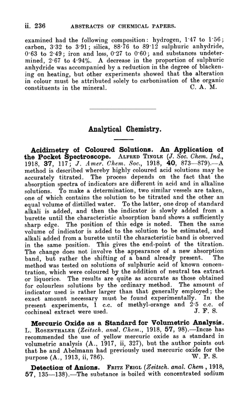 Analytical chemistry
