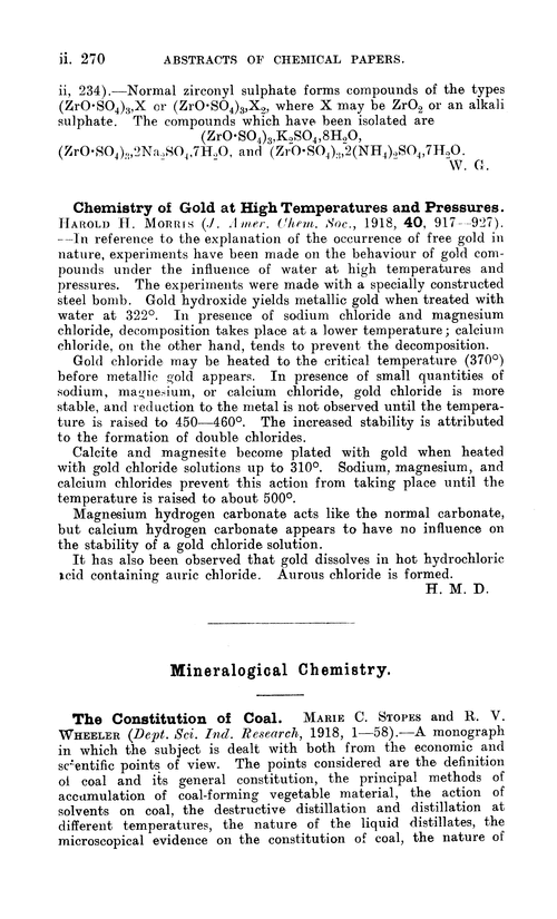 Mineralogical chemistry
