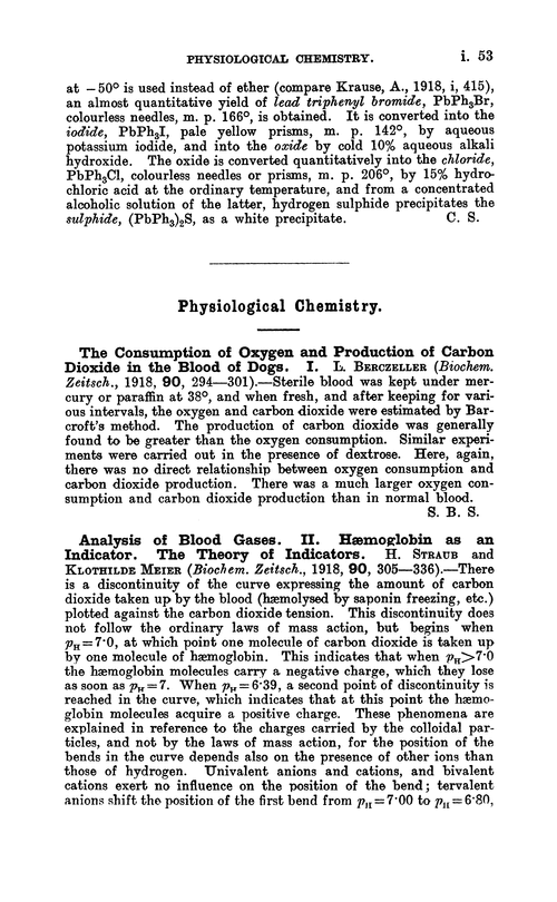 Physiological chemistry