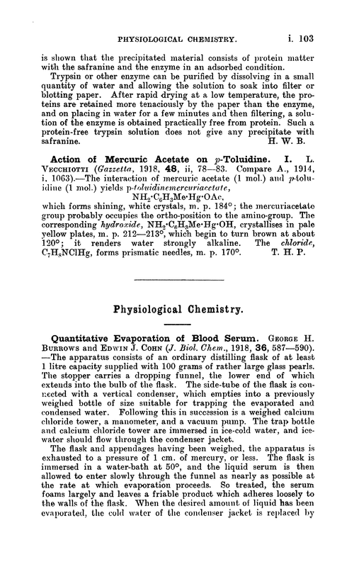 Physiological chemistry