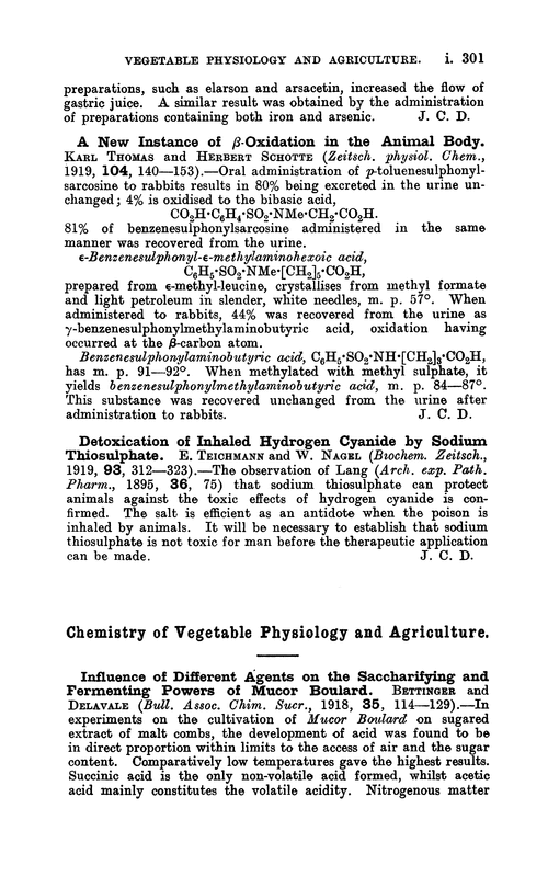 Chemistry of vegetable physiology and agriculture