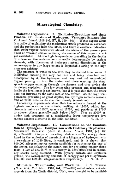 Mineralogical chemistry